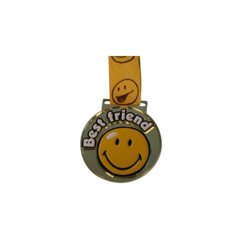 Billede af "Best friend" smiley medalje 50 mm Guld