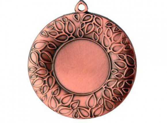 Medalje m. blomsterkrans 50 mm inkl. medaljebånd