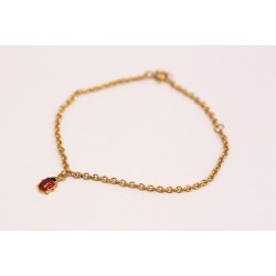 Scrouples Mariehøne armbånd forgyldt 14+3 cm