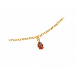 Scrouples Mariehøne armbånd forgyldt 14+3 cm