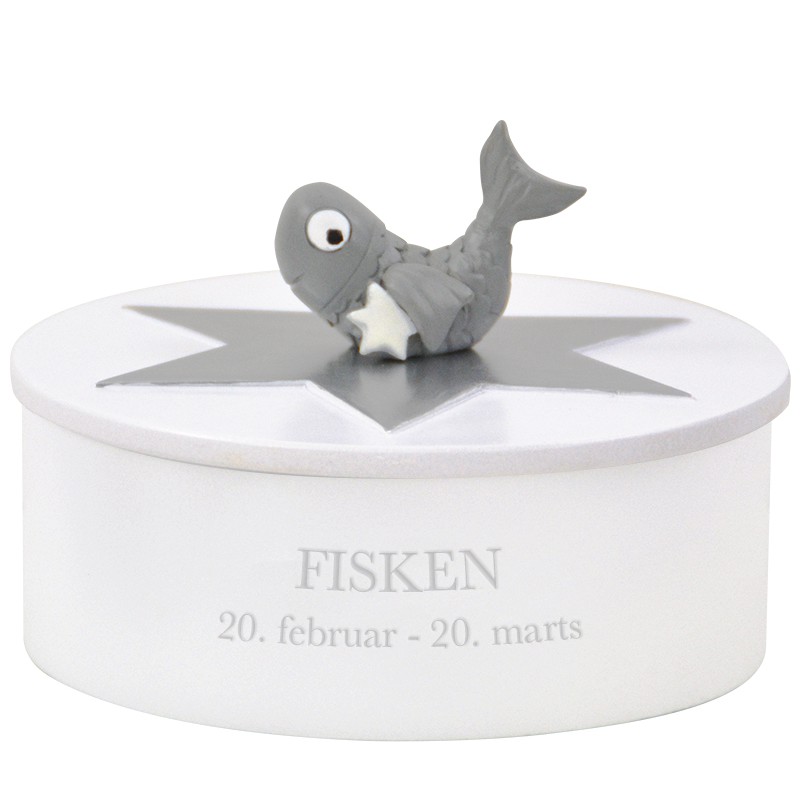 Billede af Kids By Friis Smykkeskrin m. stjernetegn - Fisken hos Dahls Gravering