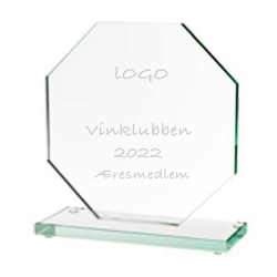 Pokal glas oktagon mellem 16 x 16 cm
