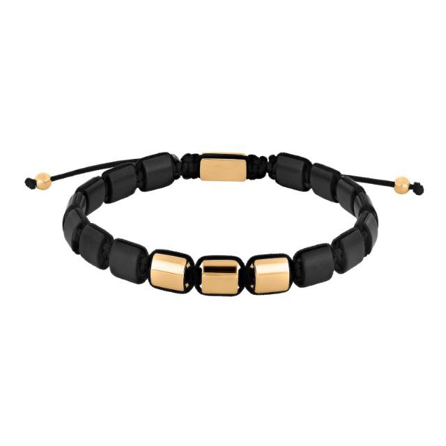 Son of Noa square forgyldt stål - onyx armbånd