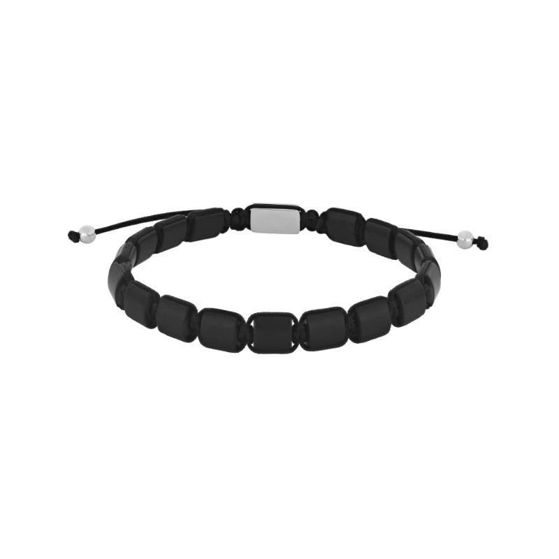 Billede af Son of Noa square blank onyx armbånd