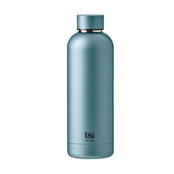 RAW TO GO Termoflaske med navn/tekst, 0,5 L, Matte Light Blue