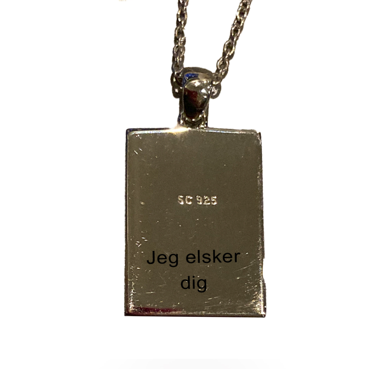 Herre halskæde i sølv med stribet look