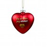 Julekugle Hjerte - "Du er den jeg elsker" - Rød mat