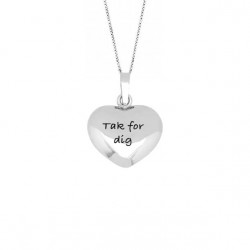 Nordahl Andersen hjerte sølv vedhæng m. synt safir