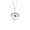 Nordahl Andersen hjerte sølv vedhæng m. synt safir