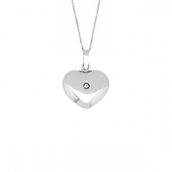 Nordahl Andersen hjerte m. zirkon sølv vedhæng inkl. kæde 13 x15 mm