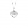 Nordahl Andersen hjerte m. zirkon sølv vedhæng inkl. kæde 13 x15 mm