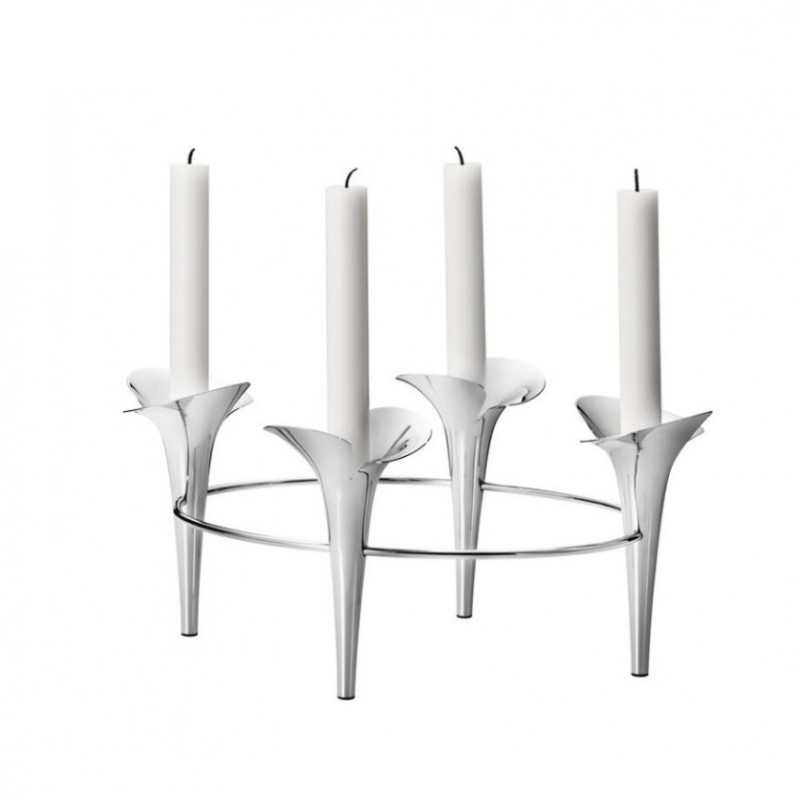 Billede af Georg Jensen Bloom lysestage - stål hos Dahls Gravering