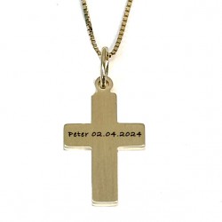 Dahl Facet kors vedhæng forgyldt 22x14 mm inkl. kæde