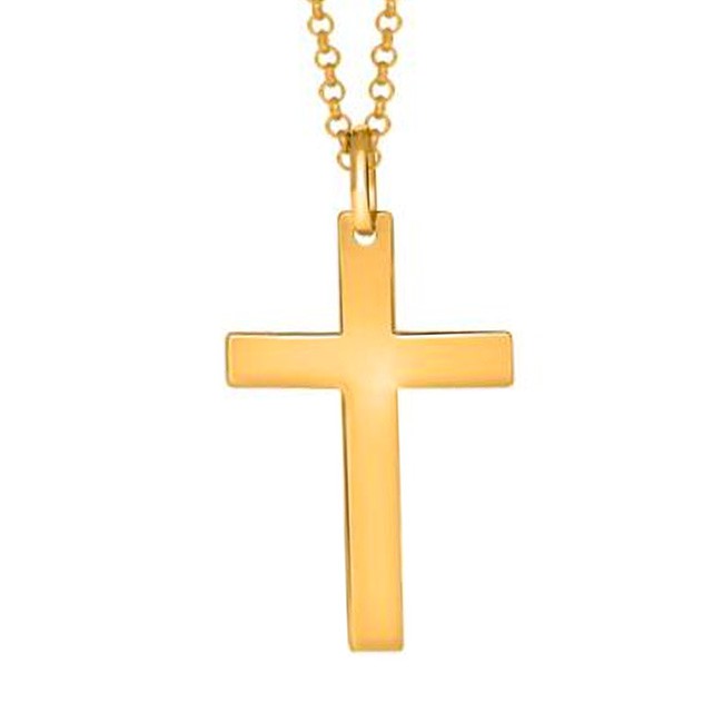 SON of Noa stål forgyldt kors 20 x 29 mm inkl. kæde
