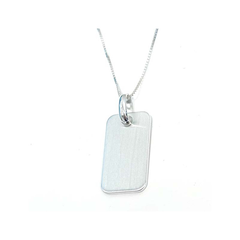 Dahl Dogtag massiv sølv 15 x 26 mm inkl. kæde