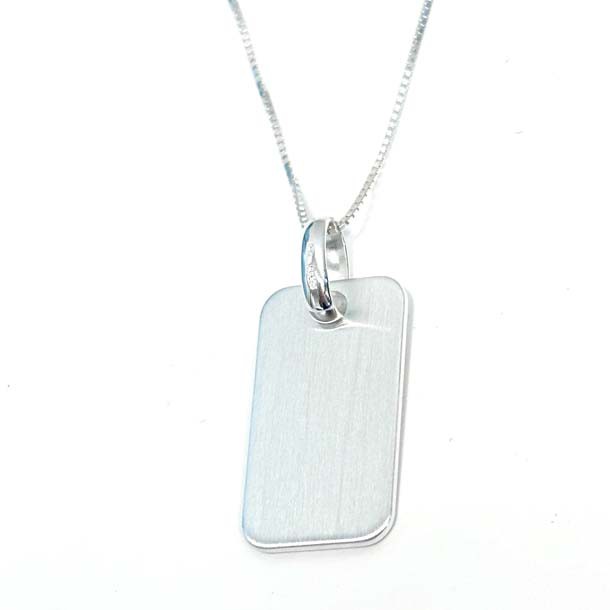 Dahl Dogtag massiv sølv 15 x 26 mm inkl. kæde