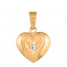 Nordahl Andersen Forgyldt hjerte vedhæng med Zirkon inkl. kæde