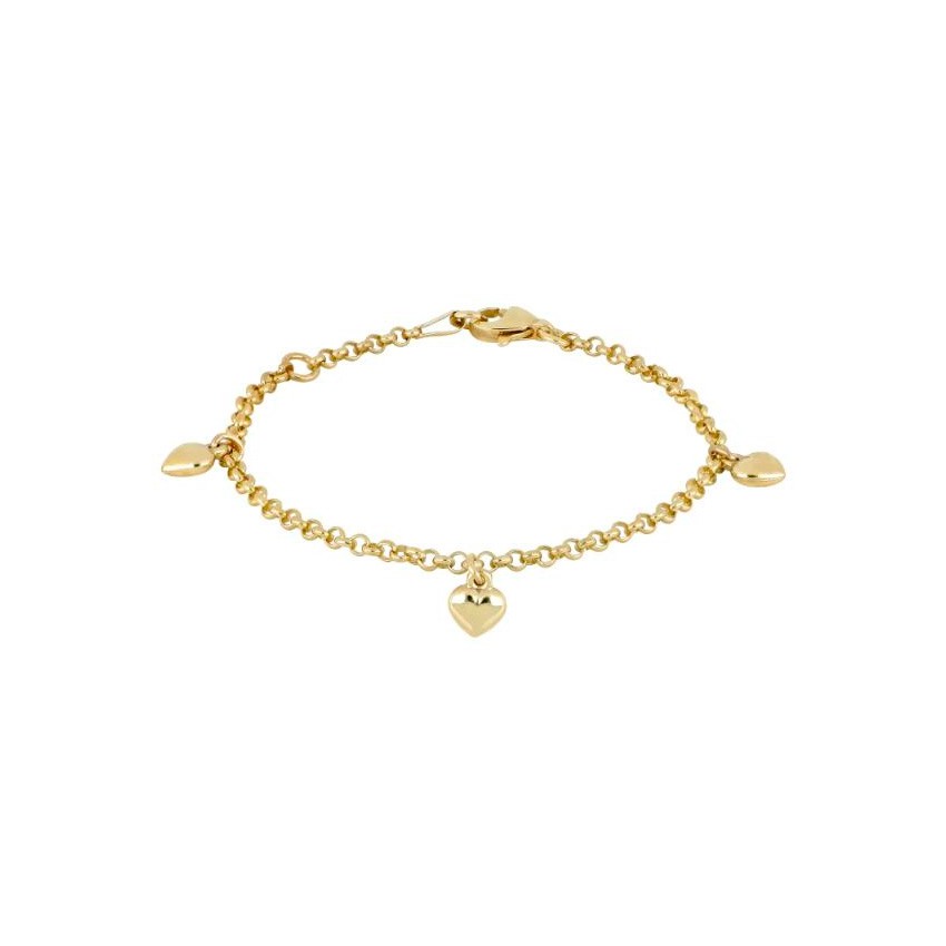 Nordahl Andersen hjerter armbånd sølv forgyldt 17cm