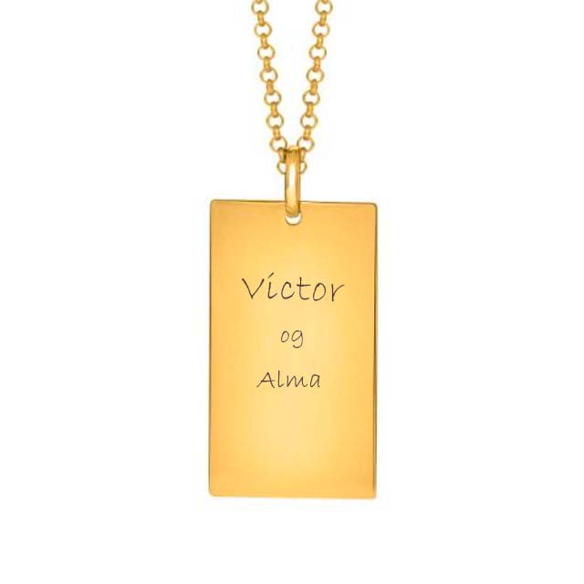 Son of Noa Dogtag blank forgyldt stål inkl. kæde