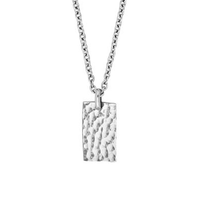 Son of Noa Dogtags med hamret overflade stål inkl. kæde