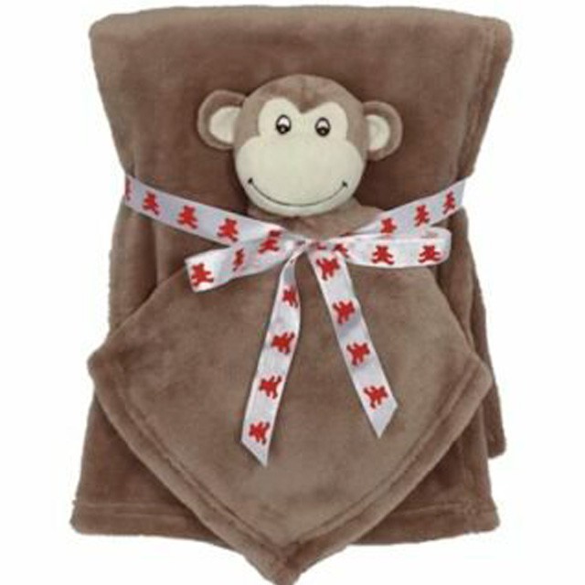 Nusseklud og babytæppe med navn - Abe