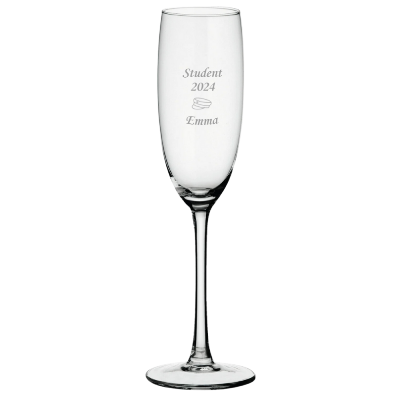 Champagneglas med studenterhue
