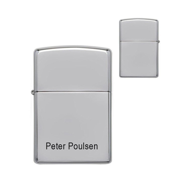 Zippo High Polish Chrome | Stort udvalg hos Dahlsgravering.dk