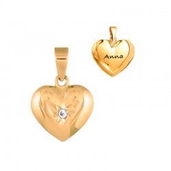 Nordahl Andersen Guldhjerte 8 kt. m. Zirkon vedhæng inkl. kæde