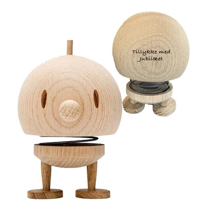 Hoptimisten  Bumle large i natur eg -   En glad lille hoppe figur